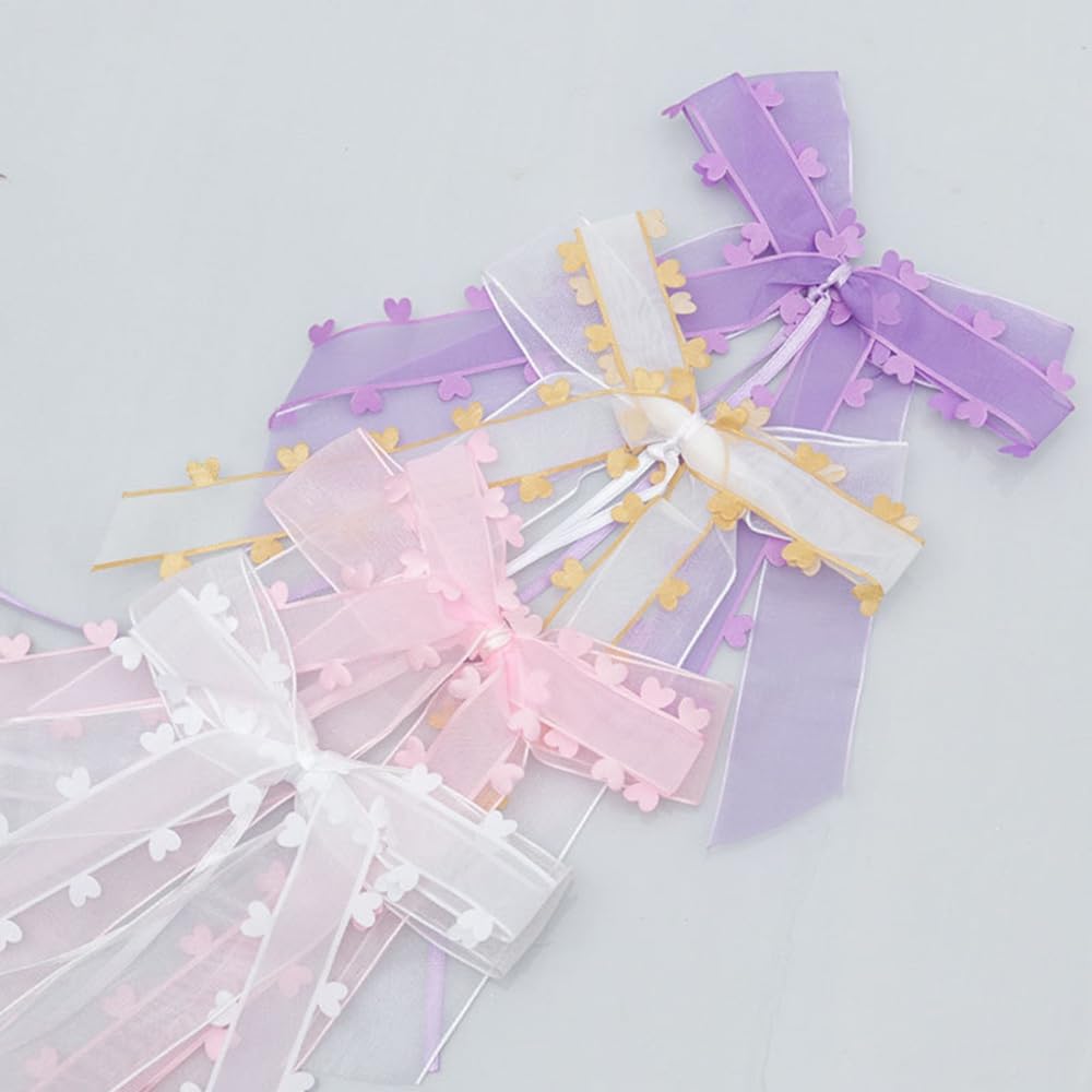 Organza kokardy w kształcie serca, na wesele, ręcznie wykonana, satynowa wstążka, dekoracyjne kokardki, kokardy do anteny, wesele, dekoracja samochodu, dekoracja stołu na imprezę, na wesele