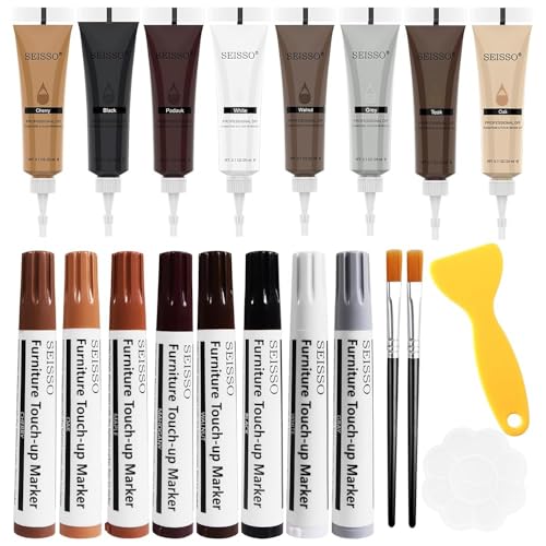 SEISSO Wood Furniture Repair Kit- 8 Colors Wood Fillers and