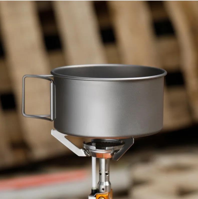 Besteck-Set, 2-teilig, faltbarer Griff, tragbare Titan-Schüssel, Outdoor, Camping, Wandern, Picknick, Kochwerkzeug