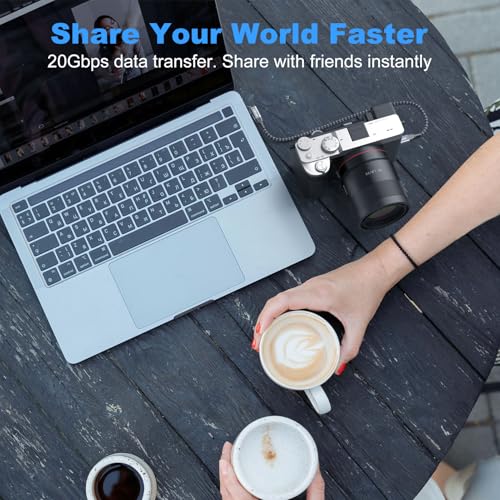 Image of LDLrui USB C Monitor Cable, 4K 60HZ Display, Right Angle 1FT, 20Gbps Data Transfer, 100W Charging, 90 Degree USB 3.2 Gen2x2 Video Cable for MacBook Pro, iPhone 17 /16, SSD, Portable Monitor, CarPlay
