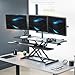VIVO Height Adjustable 48 inch Standing Desk Converter with Triple 21.5 to 27 inch Monitor Mount, Extra Large Desk Riser, Black, DESK-KIT-48KB3C