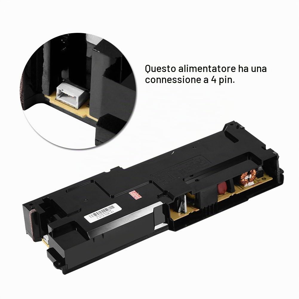 Videogiochi e periferiche Demeras Alimentatore sostitutivo Modulo di Alimentazione a 4 Pin unità Sostitutiva 4 Serie CUH-1100A Resistente all'Usura Nero
