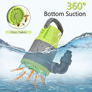 3/4HP Submersible Sump Pump, 3500GPH Portable Utility Water Pump, with 26Ft Cord, Adapters and Rope, Manual Control for Pool Tub Garden Pond Basement Draining