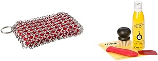 ACM10R41 Scrubbing pad, One, Red & Seasoned Cast Iron Care Kit