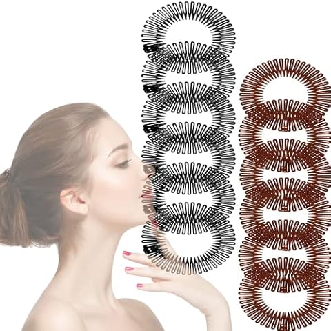 12 Pack Comb Headbands for Women Flexible Plastic Circle Comb Stretch Hair Comb Headband Hairband Holder for Women Girls Hair Accessories Cover