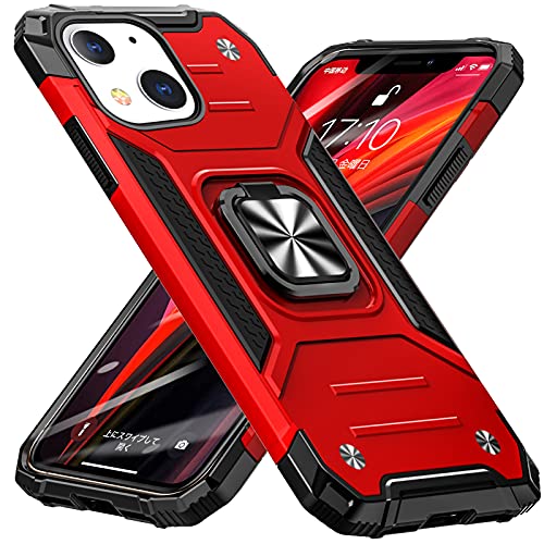 iPhone 13 Mini �p �P�[�X �����O�t�� PC+TPU �č��R��MIL�W���擾 �Ռ��z�� �ϏՌ� �A�C�t�H�� 13 �~�j �p �J�o�[ �����h�~ �X�^���h�@�\ ��d�\�� �h�o ���^ �y�� ��̌^ 360�x��] �S�ʕی�J�o�[ �A�C�t�H�� 13 M