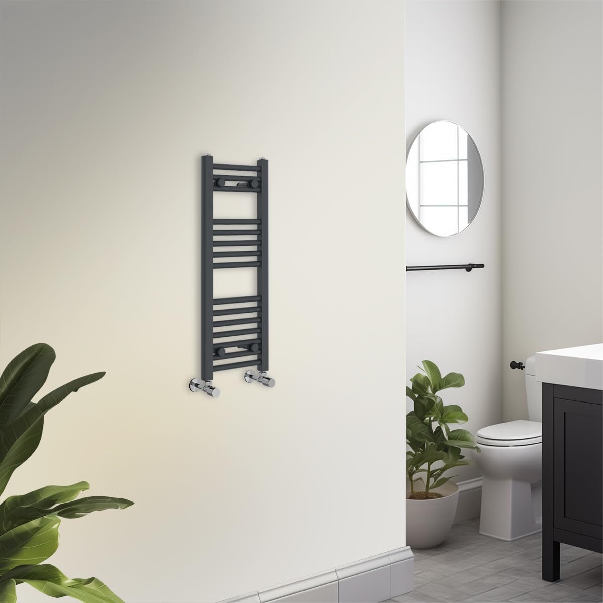 Warmehaus Straight Towel Radiator 800X300mm Grey Bathroom Towel Rail