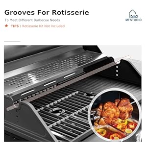 MFSTUDIO 4 Burners Propane Gas Grill with Griddle Plate, 2 in 1 Griddle Grill with Side Burner and Porcelain-Enameled Cast Iron Grates, 46,700 BTU Outdoor Cooking Barbecue Grill, Black MFSTUDIO 4 Burners Propane Gas Grill with Griddle Plate 2 in 1 Griddle Grill with Side Burner and Porcelain Enameled Cast Iron Grates 46700 BTU Outdoor Cooking Barbecue Grill Black