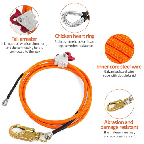 Image of Tree Climbing Gear, Tree Climbing Spikes, Tree Climbing Gear with Adjustable Climbing Straps and Steel Core Flip Line, Rock Climbing Kit with Triple Lock Lanyard Adjuster