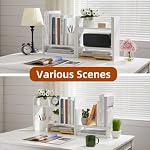 Somdot Desktop Bookshelf, Desk Shelf Organizer Storage Display Shelf Rack, 3 Pack Counter Top Bookcase for Home Office,White