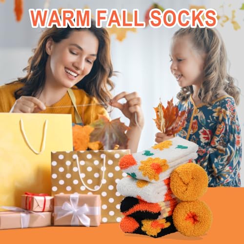 Image of floconssy Fuzzy Socks for Women Gifts, Fluffy Cozy Plush Soft Slipper Socks for Fall Winter Christmas Warm Home 5 /6 Pairs