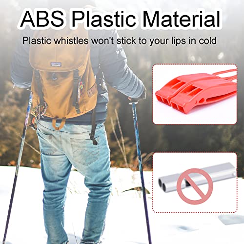 4 Pack Emergency Whistles, Loud Shrill Safety Whistle With Reflective Lanyard For Outdoor Climbing Hiking Camping Fishing Boat Kayak Life Vest Jacket Boating Water Survival Rescue Signaling (Orange) #TOP5
