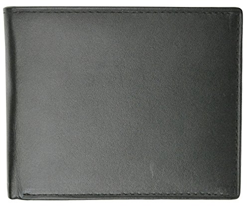 Mens Bifold Leather Wallet Middle Flaps Double ID Window NEW2