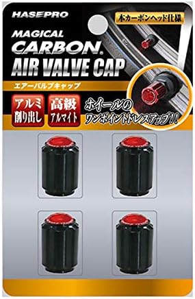 Amazon Hasepro ハセ プロ マジカルカーボン エアーバルブキャップ ブラック レッド Cav 2 エアバルブキャップ 車 バイク