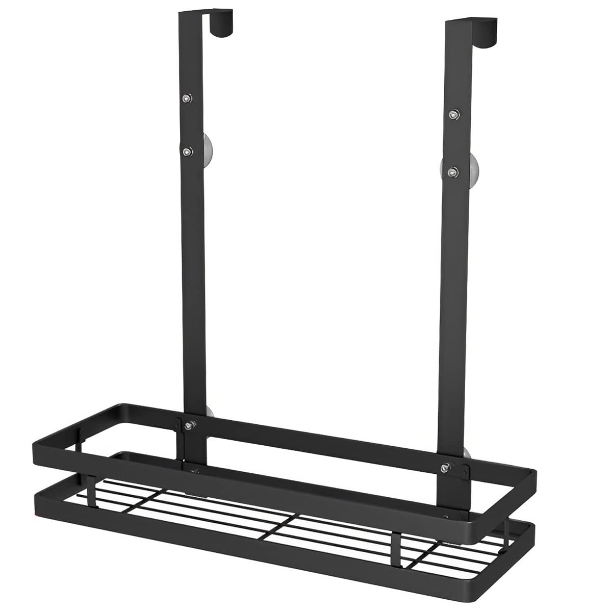 Abizarch Shower Caddy Hanging Shelf with Hooks Suction Cups Stainless Steel Hanging Door Shower Rack Rustproof Hanging Shower