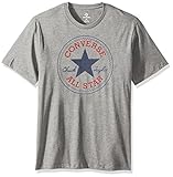 bluza converse 164 Gummidruck Converse Herren Chuck Patch Short Sleeve T-Shirt, Charcoal/Rot, Mittel