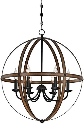 Westinghouse Lighting 6333600 Stella Mira Six-Light Indoor Chandelier, Barnwood and Oil Rubbed Bronze Finish