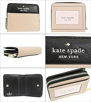 新品 ケイトスペード kate spade 2つ折り財布 コンパクト ウォレット ウォームベージュ/ブラック kate spade NEW YORK（ケイト・スペード ニューヨーク） ケイト