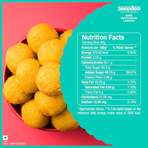 Unibic Swaadesi Ghee Mothichoor Laddoo - Fasting Special - Image 11 thumbnail