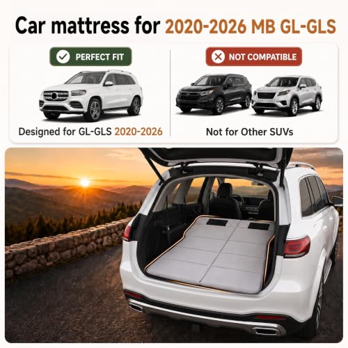 Image of Car Mattress for 2020-2026 GL /GLS GLS, Upgraded Non-Inflatable Thickened Foam SUV Car Camping Mattress, Foldable Trunk Sleeping Pad Car Bed Mattress for Road Trips Camping Travel