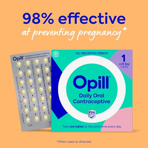 Opill, Daily Birth Control Pills, Over-the-Counter Progestin-Only Oral Contraceptive, FDA-Approved & Estrogen-Free, 28 Count