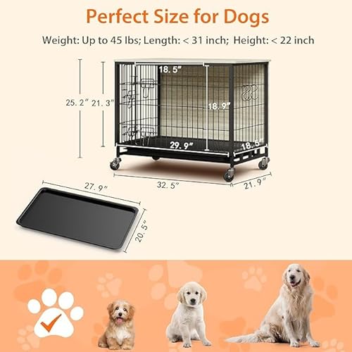Móveis de gaiola média para cães, 82,5 cm C x 55,5 cm L x 64 cm A, caixa interna para animais de est