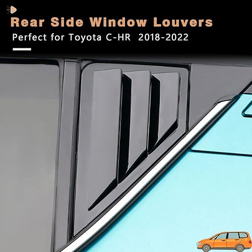 Miniatura 2 de BOYOUS 2 rejillas de ventana lateral trasera de acrilonitrilo butadieno estireno para Toyota C-HR CHR 2018-2022 persianas de ventilación accesorios