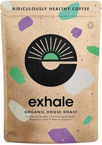 EXHALE Organic Ground Coffee - Mycotoxin Free & Suitable for Bulletproof Coffee. Single Origin and 100% Arabica Beans (Medium Roast, 225g)