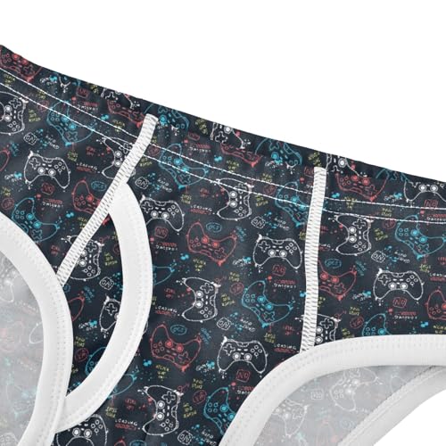 Boys' Exclusive Briefs Toddler Underwear 95% Combed Cotton Boxerbriefs 2T Dark Game Controller Pattern 324