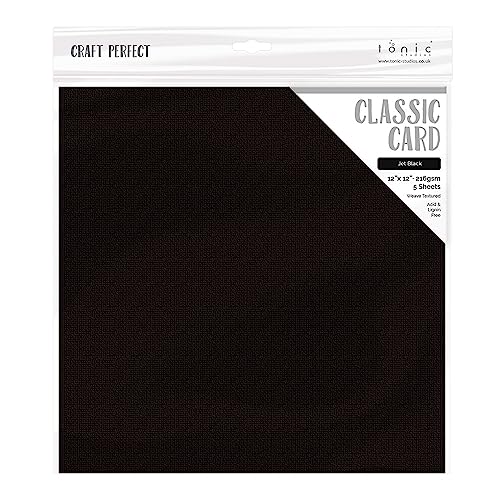 Carton texturé jais papier noir profond Tonic Studios 12-9132 scrapbooking