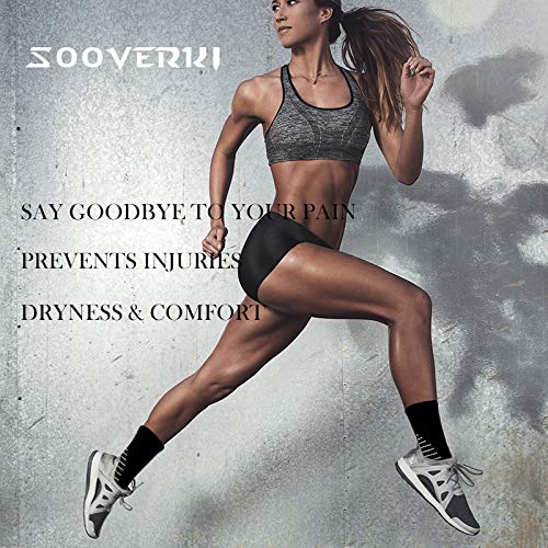 Image of Sooverki Copper Compression Socks Women and Men 6 Pairs - Circulation Arch Support Plantar Fasciitis Running Ankle Socks