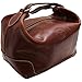 Cenzo Leather Travel Kit Toiletry Dopp Bag in Brown