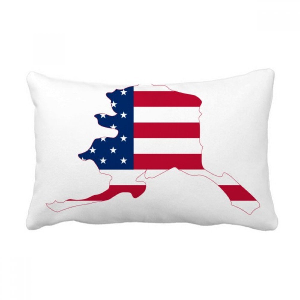 Coussin lombaire USA drapeau Alaka 16x24 pouces pour déco canapé salon