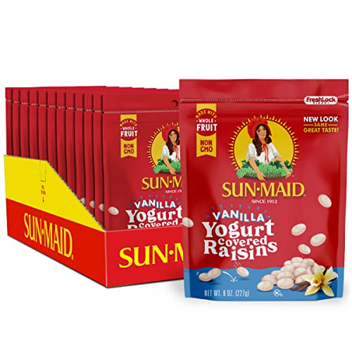 Image of Sun-Maid Vanilla Yogurt Coated Raisins - (12 Pack) 8 oz Resealable Bag - Yogurt Covered Dried Fruit Snack for Lunches and Snacks