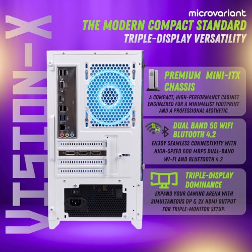 Image of Vision-X Gaming PC | Core I7 8th Gen | RTX 3050-6GB GPU | 16GB RAM | 1TB NVMe SSD | 5G WiFi+BT Dongle | Windows 11 Pro | USB 3.0 /HDMI /VGA Port | White
