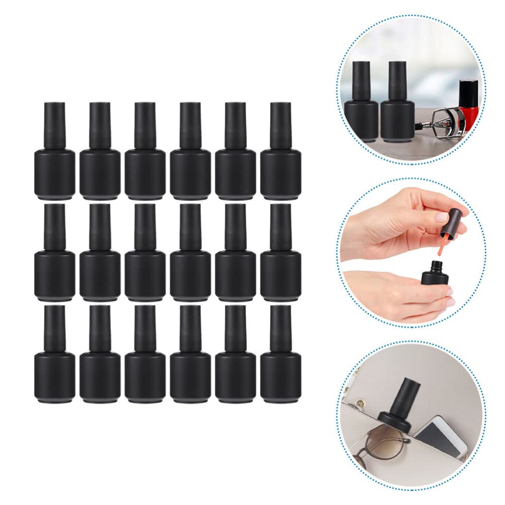 Beavorty 20 Piezas Botella De Esmalte De Uñas Vacía Reutilizable Botella De Recarga De Esmalte De Uñas Botellas De Esmalte De Uñas Vacías Perfume Vacio Botella De Plástico Ronda Vidrio