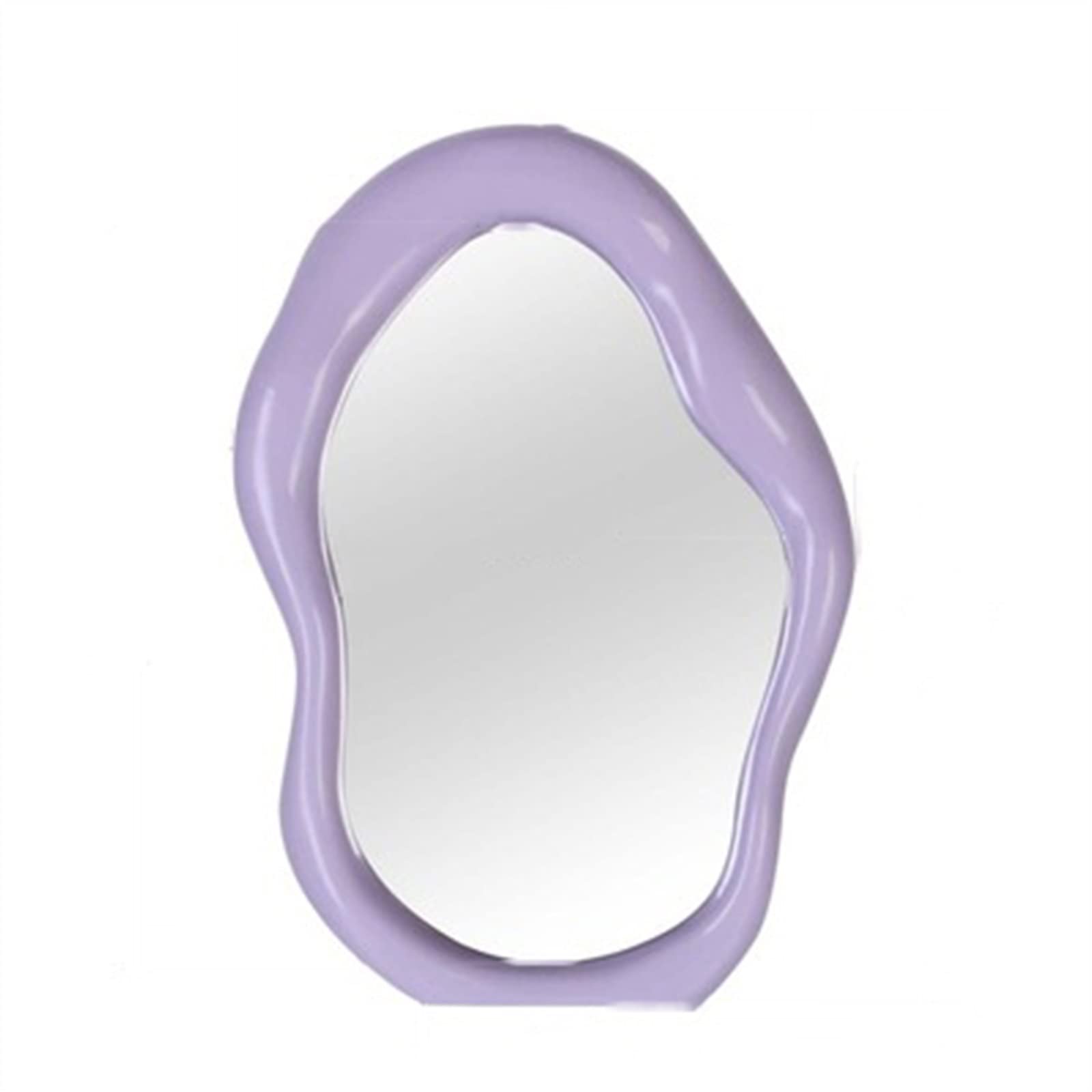 GHJrtHFJ Desk mirror, Table Makeup Mirror HD Home Bedroom Tabletop Decoration Solid Color Abnormity Cosmetic(Purple)
