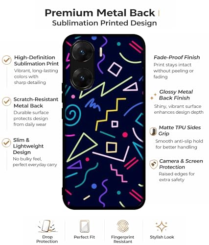 Image of Retro Abstract Design Premium 2D Printed Metal Back Case Cover for Vivo V29E 5G