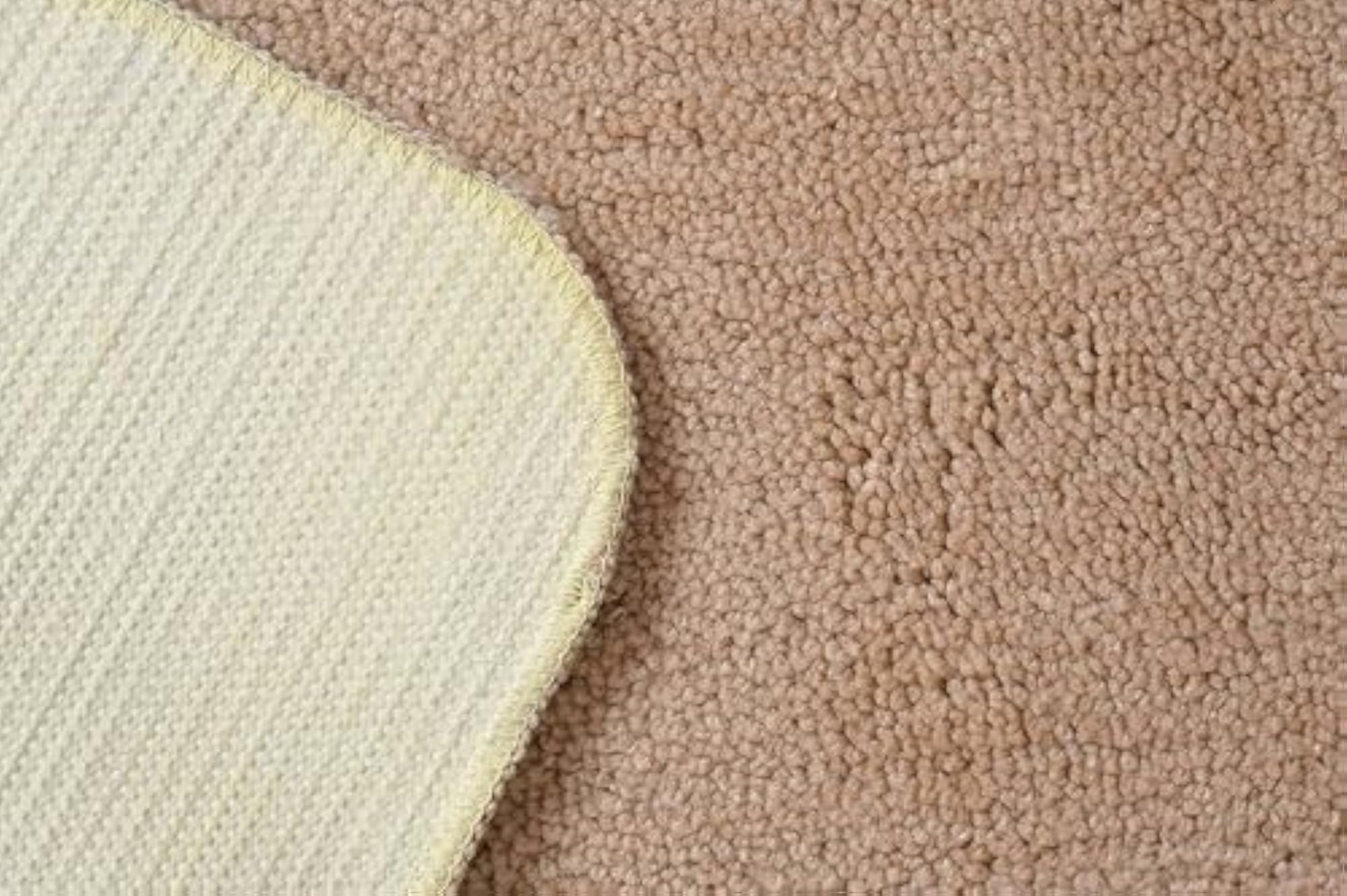 Microfiber Anti-Skid Beige Bath Mat for Bathroom and Kitchen