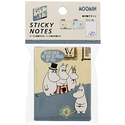 Bloc notes adhésives Moomin Sun-Star S2825260 sous forme de livre bleu
