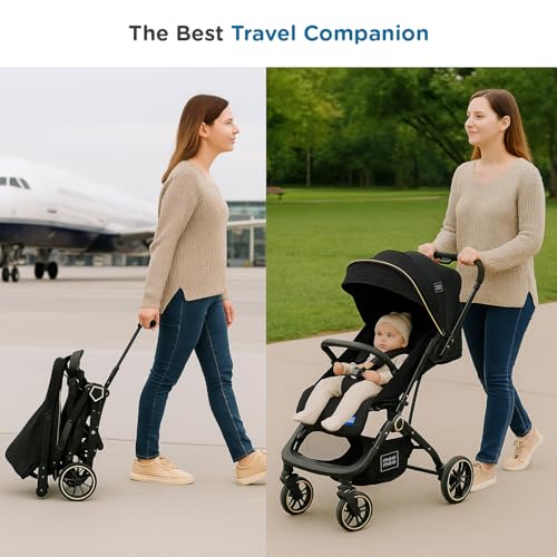 Image of Mee Mee Lightweight Foldable Baby Stroller for 0-5Years | One-Touch Fold, Reversible Handle, Adjustable Footrest & 5-Point Safety Harness | Compact Travel-Friendly Stroller for Babies and Toddlers