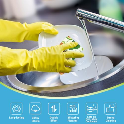 Image of AIDEA Sponges Kitchen, Non-Scratch Scrub Sponge-24Count, Sponges for Non-Stick Cookware, Cellulose Sponge for Dishes, Cleans Fast Without Scratching, Cleaning Power for Kitchen, Bathroom, Household