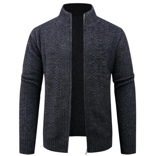 Chaqueta de punto con cremallera para hombre en color gris ideal para otoño e invierno