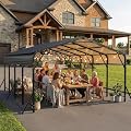 KEIKI 20x20 FT Heavy Duty Metal Carport, Carport Canopy with Galvanized Steel Frame, Outdoor Garages for Car, Boat, Tractor