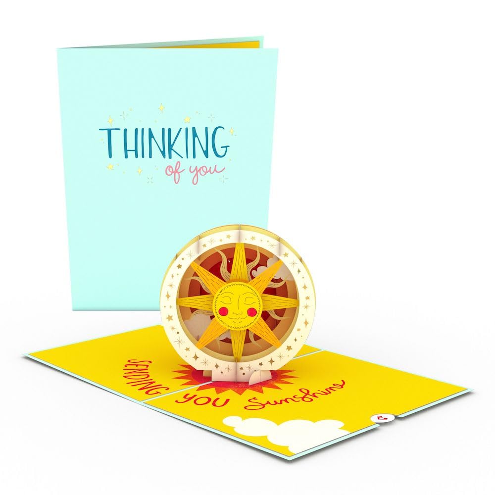 Lovepop Everyday Pop-Up Card for Her and Him- 3D Thinking of You Greeting Cards for Boys, Girls, Men, Women - Sending Sunshine - 5" x 7" Sun - Blank