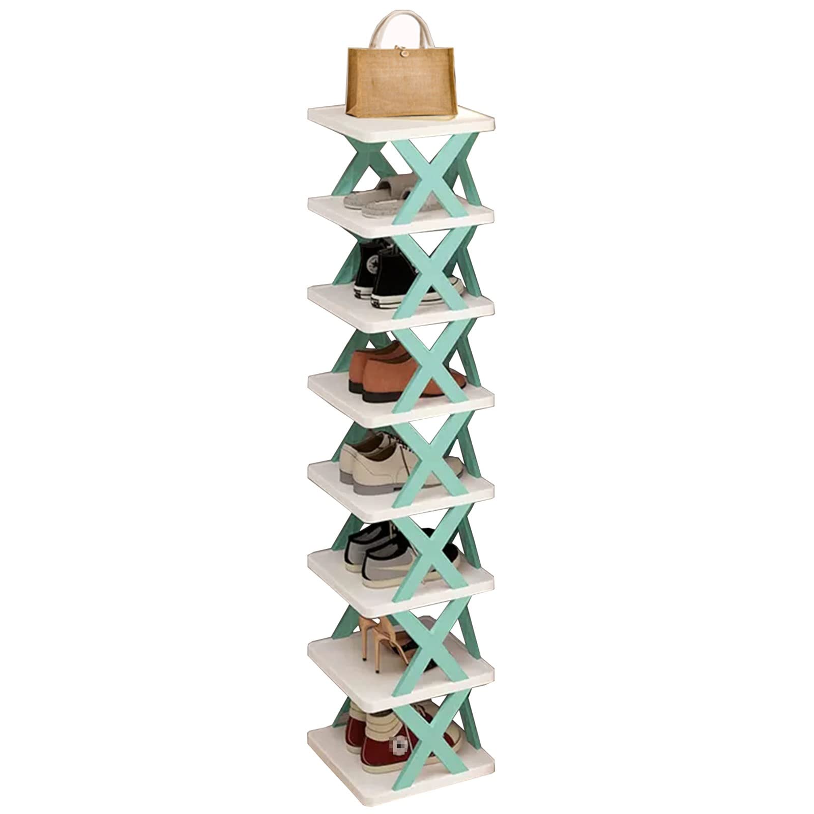 Étagère à chaussures verticale 8 couches : rangement haute minceur pour entrée