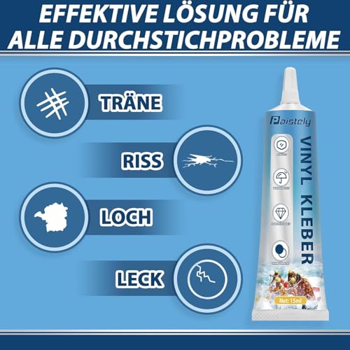 Pool Reparaturset, Pool Flicken, Transparent und Langlebig Flickzeug Luftmatratze, Wasserdicht und Hochfest Schlauchboot Reparaturset Kann Verschiedene Aufblasbare Gegenstände Repariere (15ml*2)