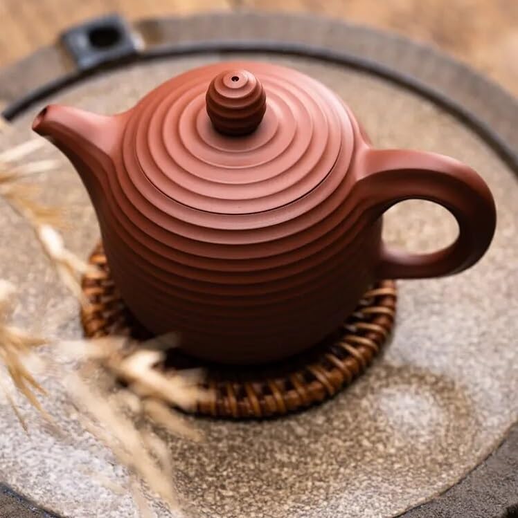 Teiera in ceramica cinese classica a strisce viola, teiera per tè sfuso, teiera per tè retrò, teiera per tè di casa, teiera, set da tè, teiera, forniture per la cerimonia del tè cinese, teiera (teie