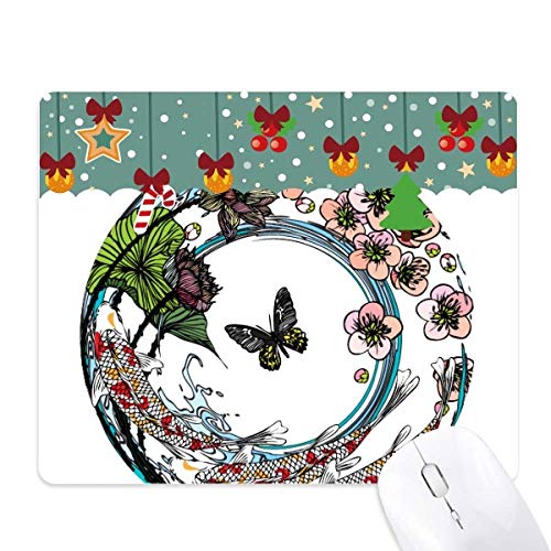 Tapis de souris caoutchouc carpe Sakura lotus antidérapant pour ordinateur