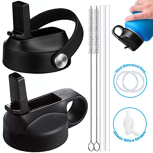 Straw Lid for Hydroflask Wide Mouth Water Bottle - 2 Pack Leakproof Straw